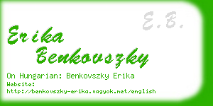 erika benkovszky business card